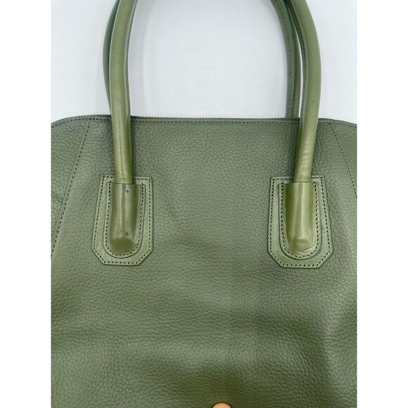 J. W. Hulme "SKYE" Glazed Pebble Grain Leather Satchel - Olive Green - Picture 7 of 16